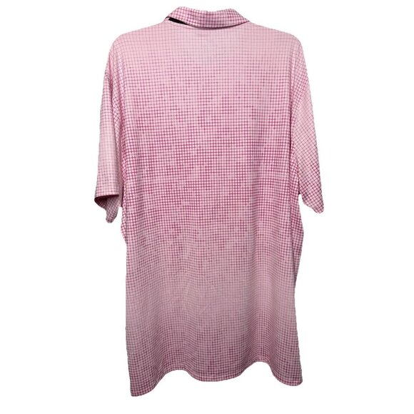 Nike Golf Dri-Fit Men's XXL Pink Grid Short‎ Sleeve Polo Shirt Standard Fit - Picture 5 of 8